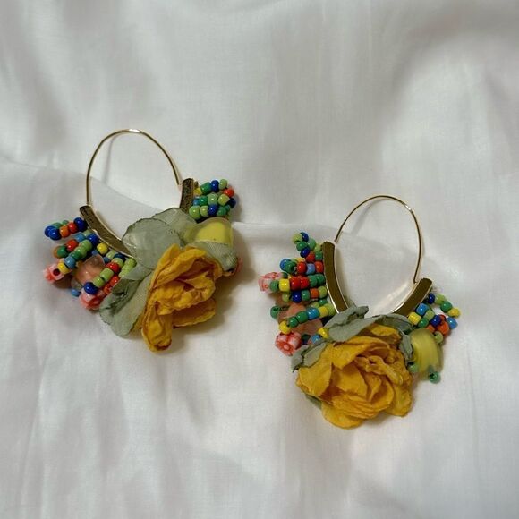 Boho flower earrings M565 - Picture 2 of 4